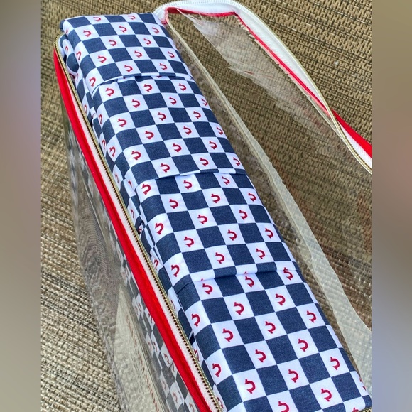 True Religion Blue Red White Plaid Polyester QUEEN Sheet Set 6pc - Picture 9 of 12